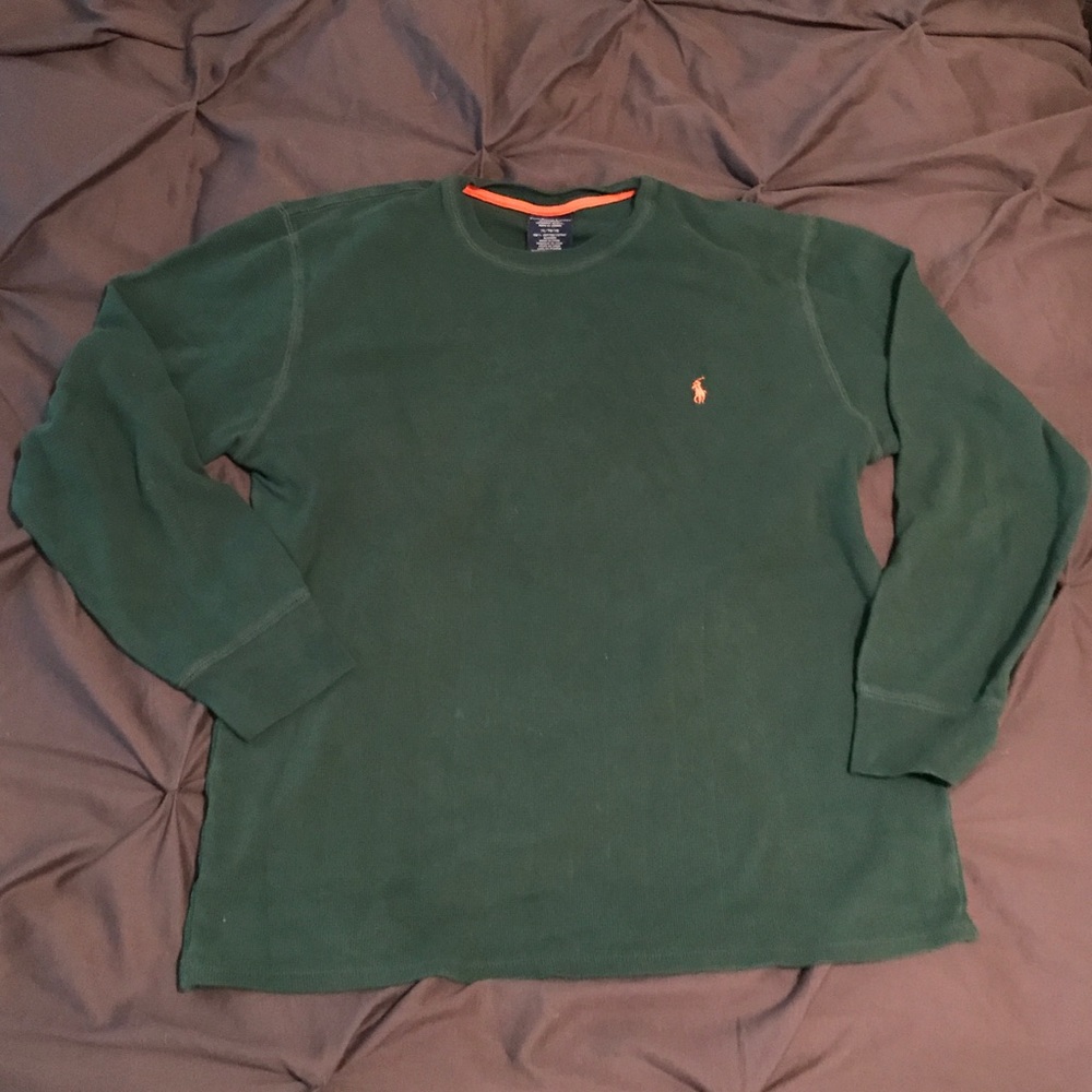 Men’s Polo Thermal Green Long Sleeve Shirt